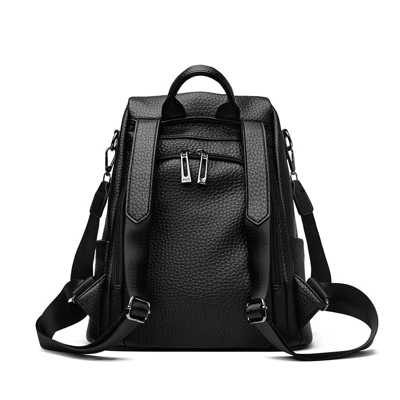 Backpack Retro Women's Anti-theft Backpack Soft Leather Schoolbag Reduced Burden Large Capacity Travel Bag