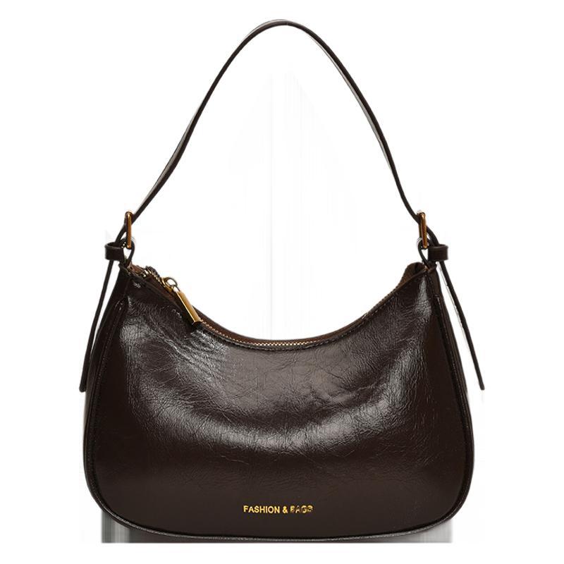 Simple Underarm Bag Texture Bag 2025 New Bag Women's Fashion Popular Shoulder Bag Baguette Dumpling Bag