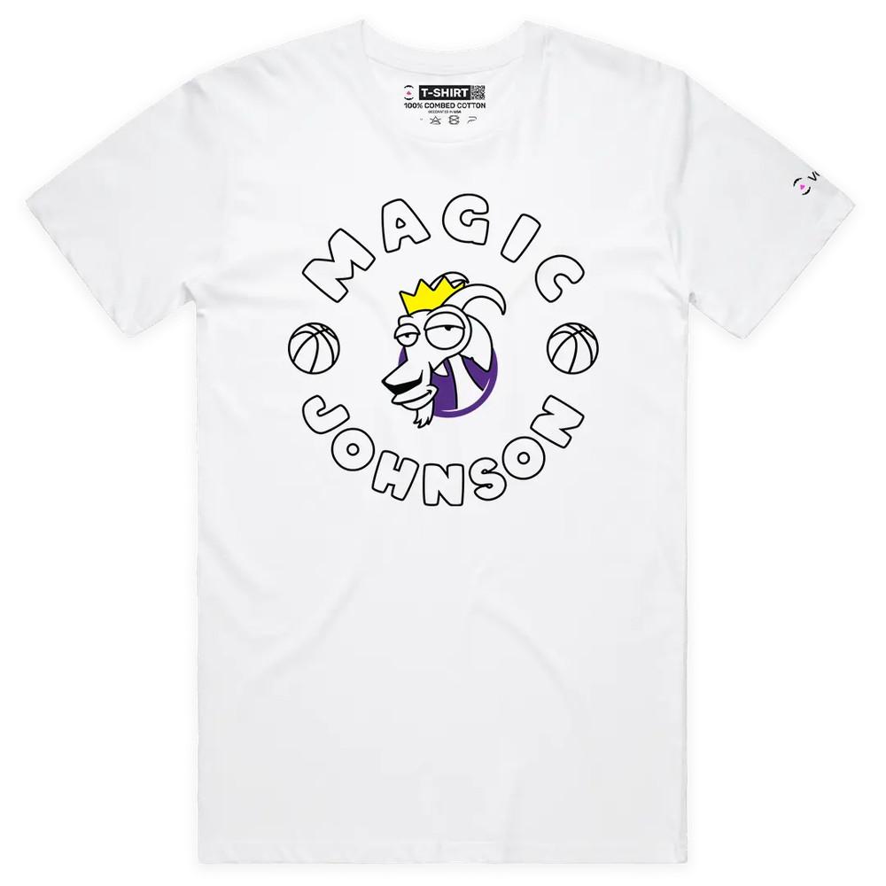 VOICEART Футболка с графическим принтом серии The GOAT с изображением Мэджика Джонсона для фанатов баскетбола L