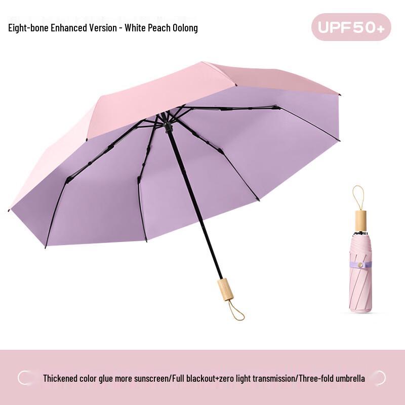 

Складной зонт Baodini с ручкой из массива дерева, двойного назначения