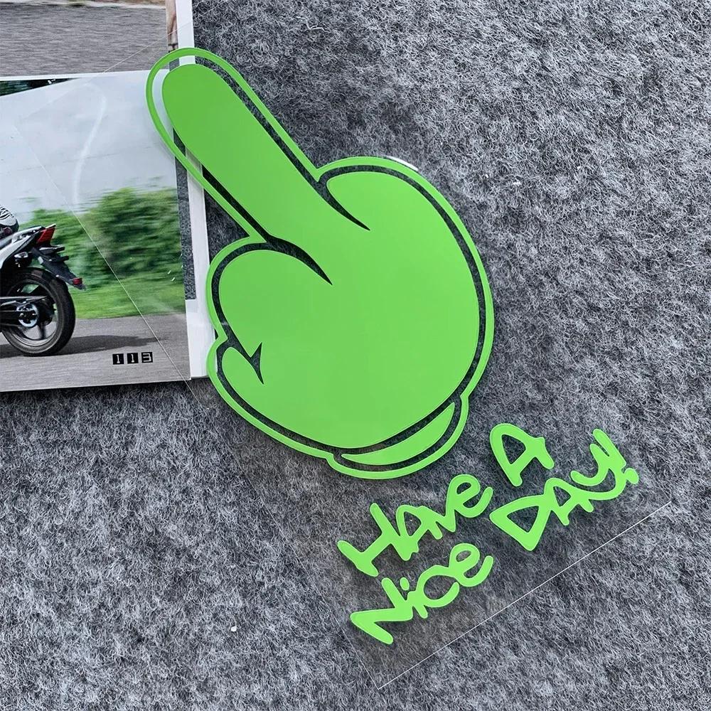 Middle Finger Refletor Moto Stickers Motorcycle Accessories Decals for Honda PCX125 Yamaha R1 Kawasaki z900 'HAVe A Nice DAY ! '