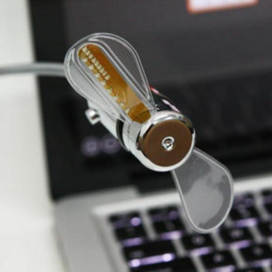 Kreative Mini USB-betriebene LED-Uhr Echtzeitanzeige Sommerkühlung Neon-Ventilator