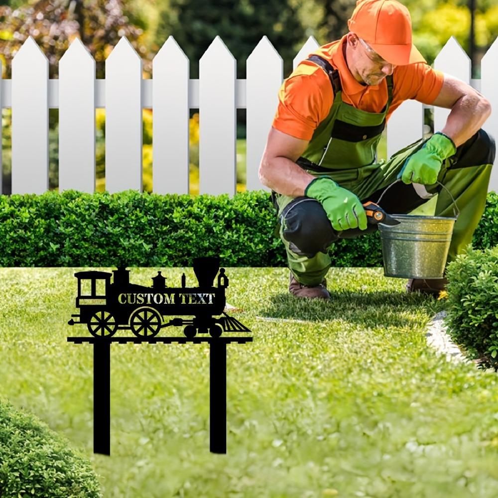 Estacas Personalizadas de Locomotora para Jardín Decoración de Césped de Acero Inoxidable para Festivales Cualquier Ocasión