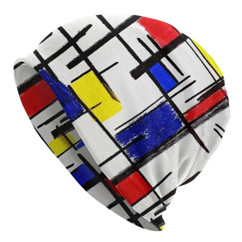Minimalist De Stijl Modern Art Bonnet Hat Knit Hat Hip Hop Unisex Geometric Modern Warm Winter Skullies Beanies Caps