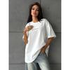 Western Style New Fashion Casual Loose Print Letters Cotton T-shirt Top Loose Printed T-shirt