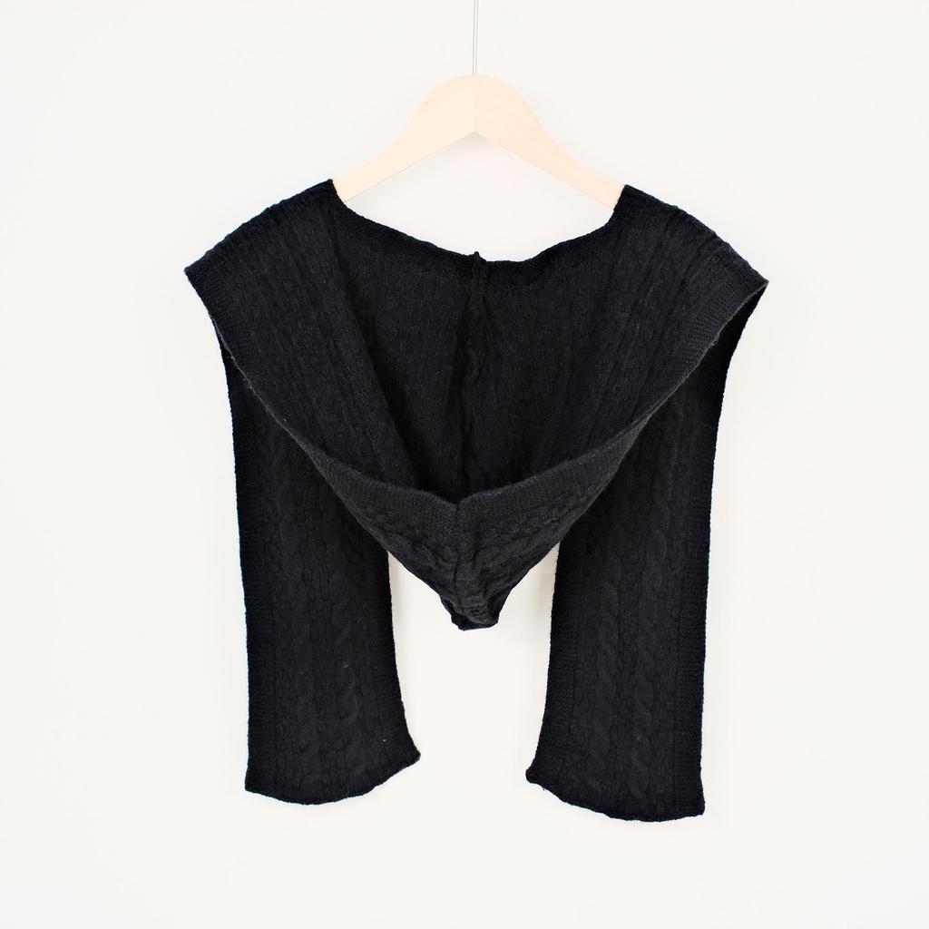 Women's Korean Knitted Hooded Shawl Vest - Casual Solid Color Layered Outerwear