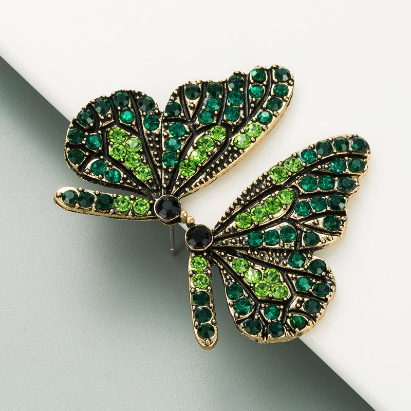 Damen-Ohrstecker, Schmetterlingsflügel, Farbe, Kristall-Serie, Legierung, niedliches Mädchen, Herz-Ohrringe