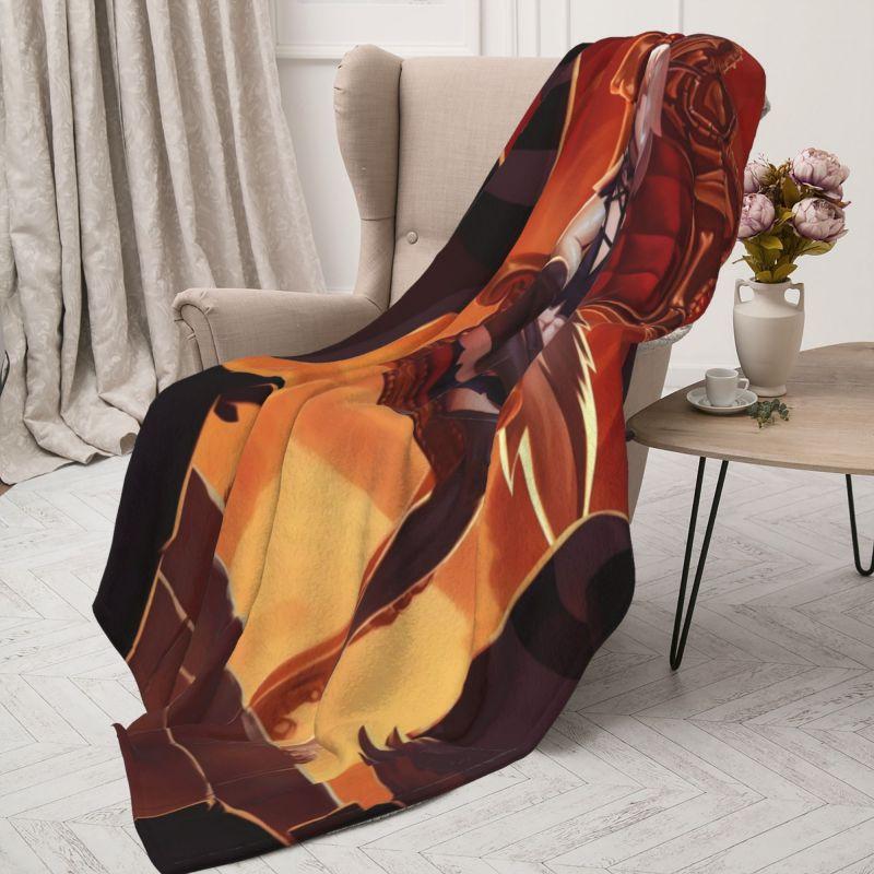 Benutzerdefinierte Helluva Boss Schwarzer Humor Animierter Musikfilm Decke Fleece Frühling Herbst Warm Flanell Überwurfdecken Sofa Bett Steppdecke