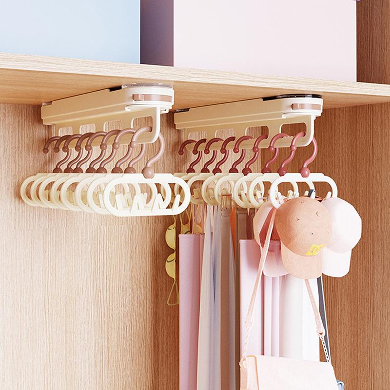 Dopamine Double-Row Hat And Coat Hook Anti-Slip Wardrobe Stand For Hanging Bags And Storing Items In The Household Wardrobe