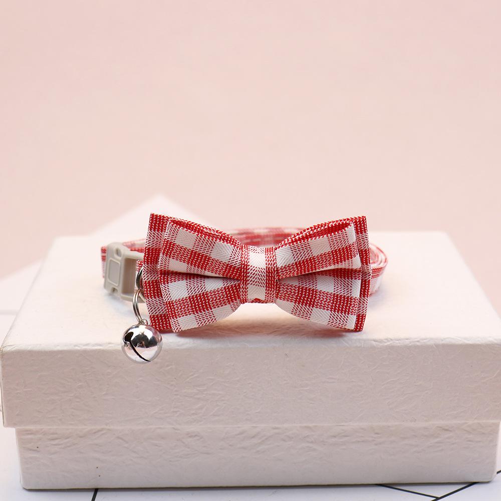 1pc Cute Cat Collar Small Puppy Cat Dog Collars Bow Kitten Collar Bowknot Necklace With Bell For Dog Cat Chihuahua Pet Supplies