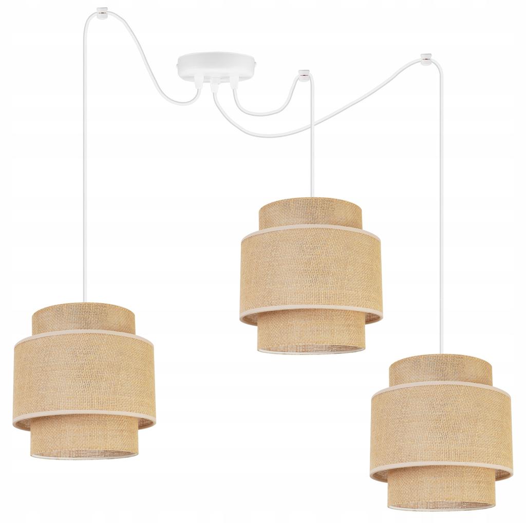 Hanging Lamp, Ceiling Chandelier, Lampshade, Boho Juta