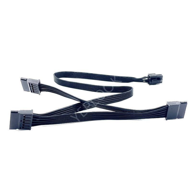6Pin to 3x SATA Straight, SSD HDD Power Cable for Corsair CX850M, CX750M, CX650M, CX600M, CX550M, CX500M, CX450M, CX430M Modular