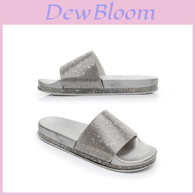 Design Slip On Ciabatte Sandali Scintillanti con Diamanti Taglia Scarpe Essex**