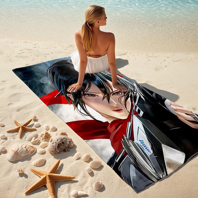 Beach Towel with Attack on Titan1 Pattern - soft,absorbent,machine washable Lightweight&Modern,swimming,Travel Essentials