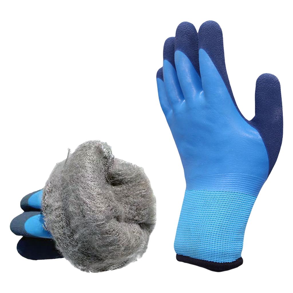Winter Padded Rubber Glove Non-Slip Thicken Labor Protection Gloves Waterproof for Automobile Repair Logistics Transportation