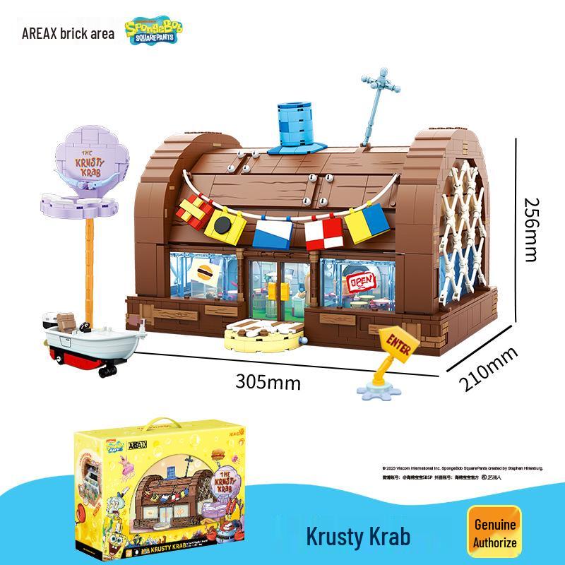 SpongeBob Krusty Krab Building Blocks Kit - Compatible with Lego