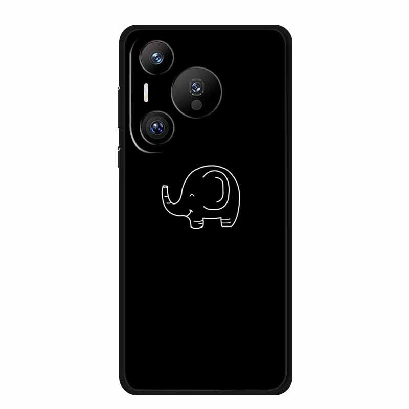 Pura 70 Black TPU Phone Case - Personalized Line Pattern, Soft Shell