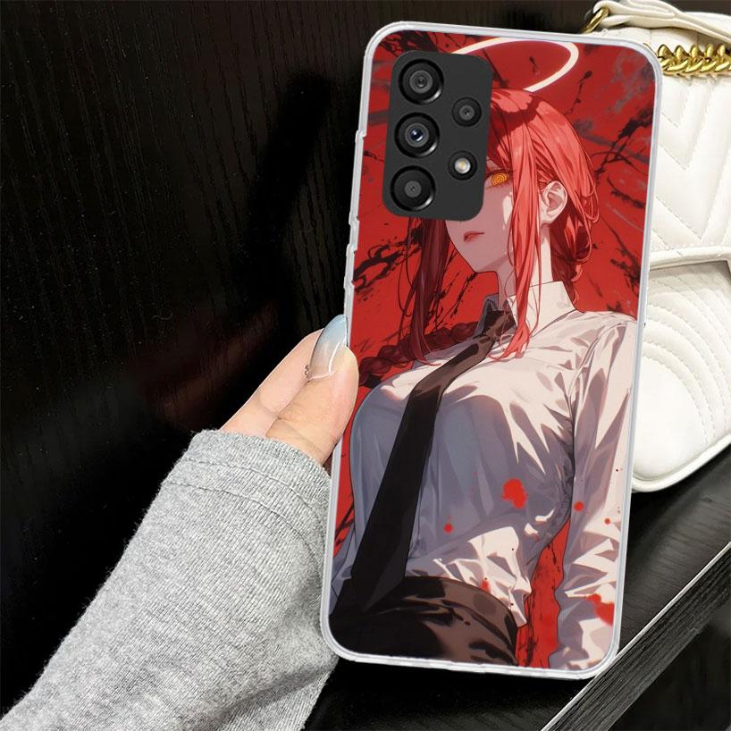 C-Chainsaw Mans Makima Case for Samsung Galaxy A52 A42 A32 A22 A12 A51 A50 A02S Phone Cover A41 A31 A21S A40 A30S A20E A10S A71