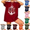 Women's Casual Short Sleeve T-Shirt Loose Fit Crew Neck Graphic Print Top Comfortable Summer Tee for Daily Wear