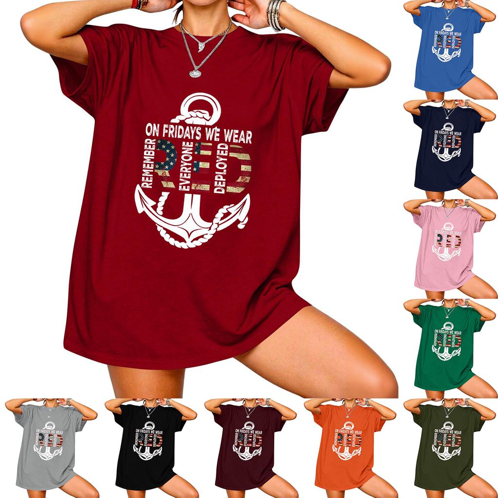 Women's Casual Short Sleeve T-Shirt Loose Fit Crew Neck Graphic Print Top Comfortable Summer Tee for Daily Wear