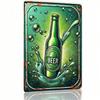 Vintage Green Glass Bottle Metal Poster 8x12 Inch Bar Wall Art