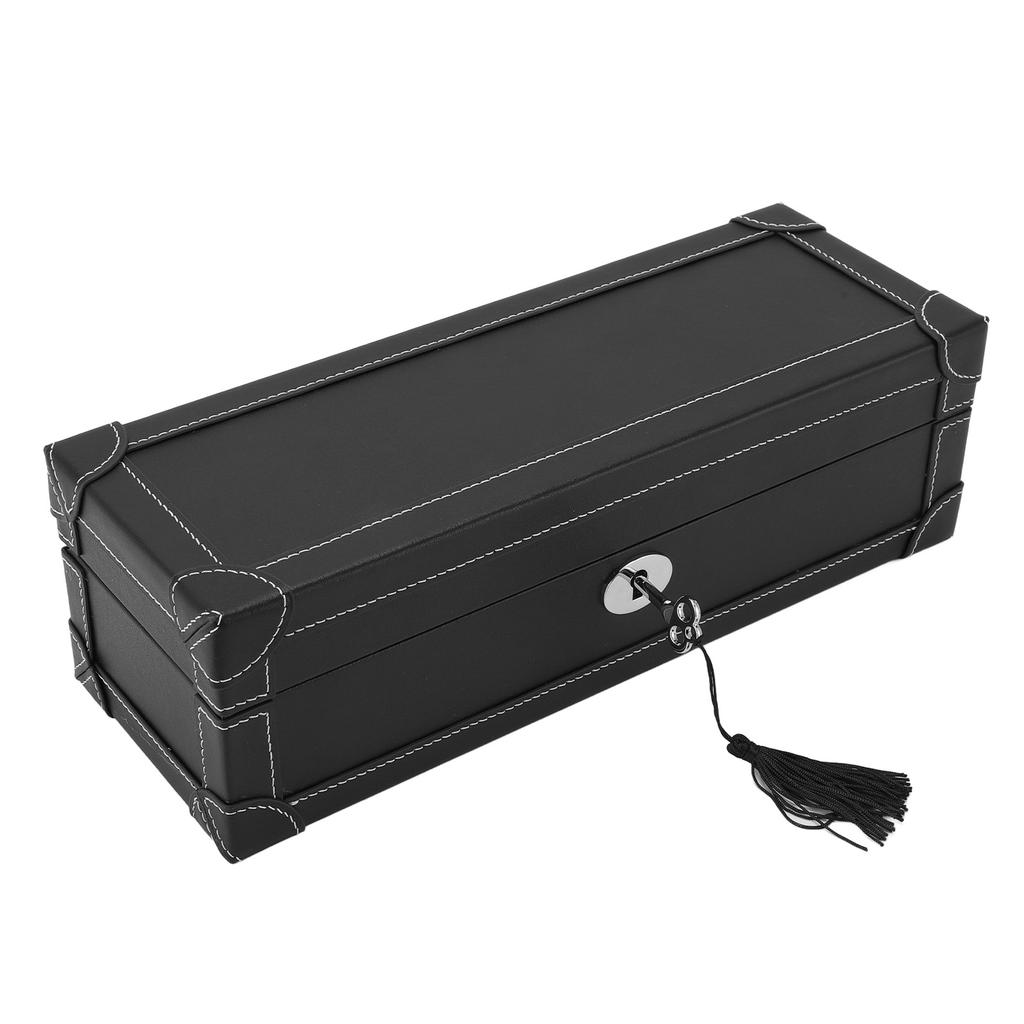 5 Slot Watch Box Watch and Jewelry Case Dust Resistant Watch Storage Organizer for Home Travel Black