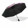 1pc Stained Glass Witch Design Automatic Opening Folding Umbrella with 8-Bone Iron Frame, Suitable for Fans, Travelers, Daily Use, and Festive Gifts -