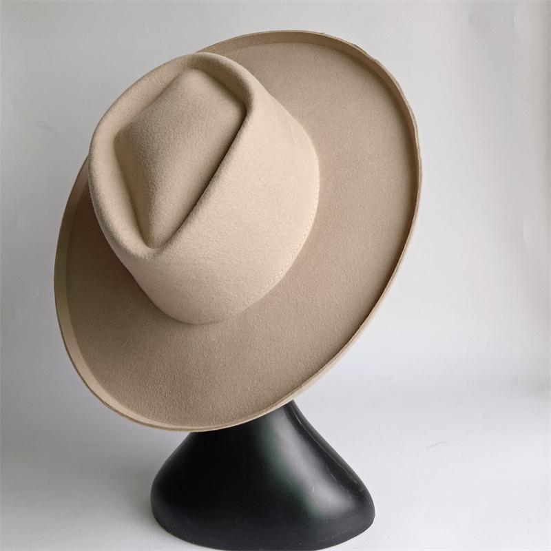 Neuer Woll-Panama-Hut Fedora für Herren und Damen Lässiger Schwarzer Pork Pie Hut Gentleman Trilby Jazzkappe Sombrero Hombre 56-58cm gray
