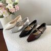 One word with thick heel Mary Jane shoes women's head temperament light mouth low heel soft sole single shoes women