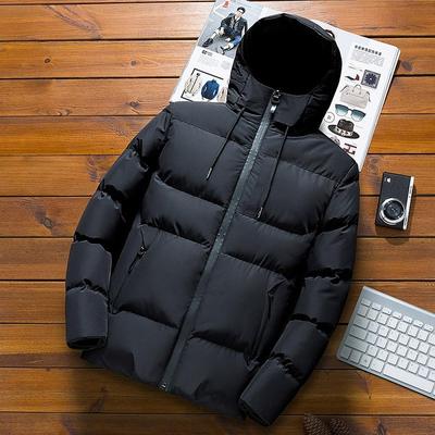 Casacos de Outono Para Homens Casacos Leves Acolchoados de Algodão com Capuz Casacos Quentes de Outono para Homens Jaqueta Puffer de Cor Sólida Roupas Masculinas