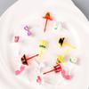 Party Decor Food Grade Fruit Fork Plastic Toothpick Cartoon Bento Lunch Accessories For Picnic Kitchen Party