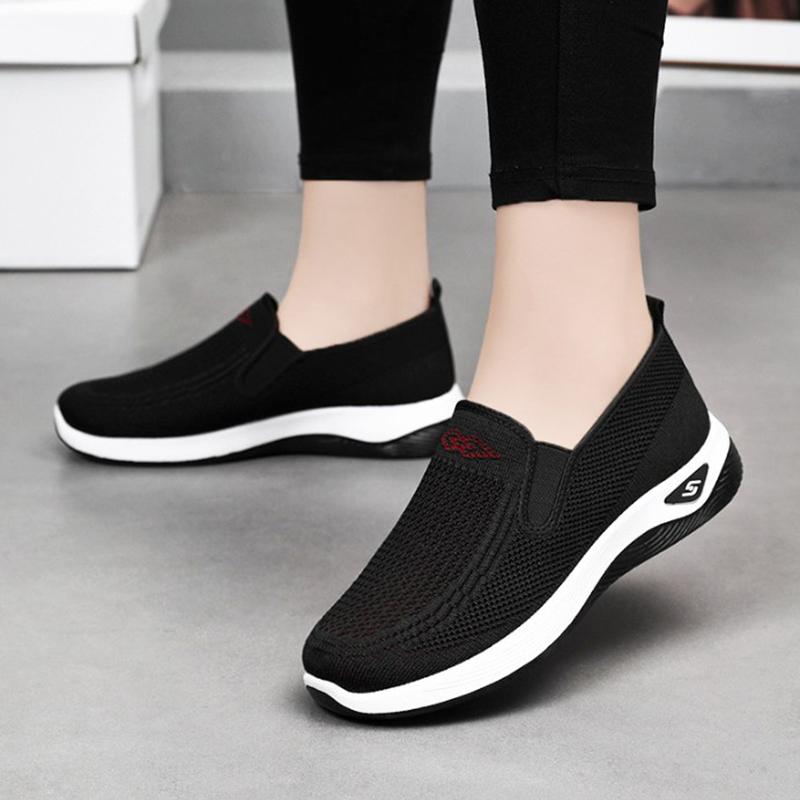 Women Daily Athletic Shoes Breathable Lightweight Athletic Shoes Slip-Resistant Flats Outside Running Walking Footwear Female Vulcanized Shoes