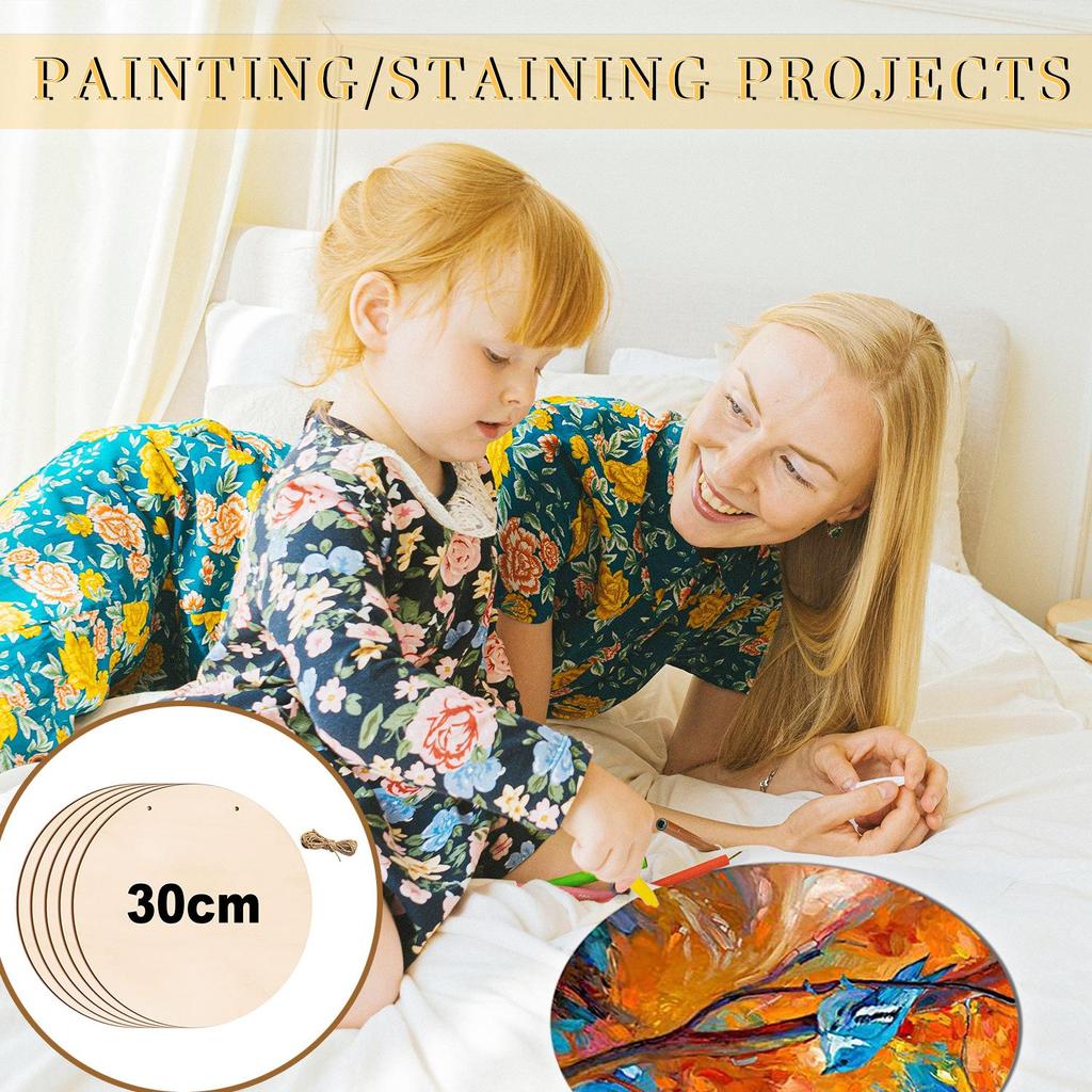 Auf Lager Unfertige Runde Holzstücke für DIY-Bastelarbeiten, Türhänger und Gravur