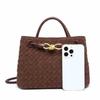 Borsa Tote Tessuta in Velluto Retro: Borsa a tracolla quadrata piccola da donna autunno/inverno