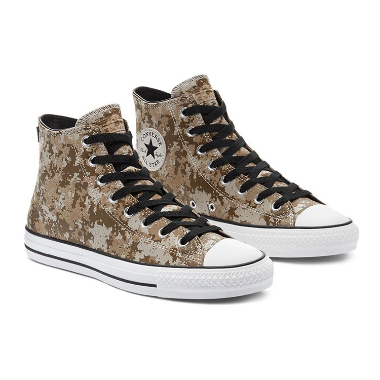 Converse Zapatillas Unisex Chuck Taylor All Star Pro High Digi Camo Marrón Caqui Negro 170064C