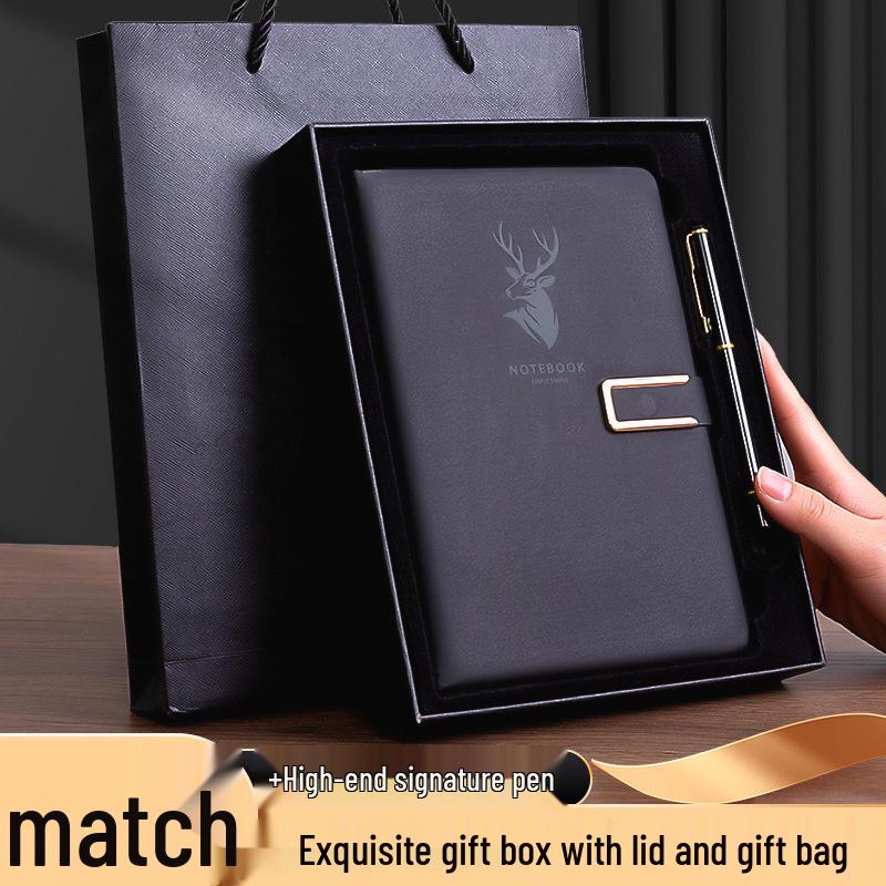 A5 Business Office Notebook with Thickened Pages and Simple Buckle, Ideal for Meetings, Record Keeping, Custom Logo Printable