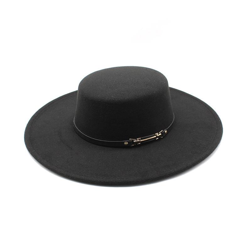 Fashion Wool Felt Sun Hat For Women With Wide Brim Summer Sun Protection