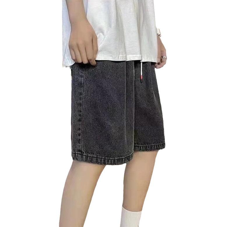 Men's Japanese Straight Denim Summer Shorts - Thin, Versatile, Loose Mid-Length, Wide-Leg Casual Design