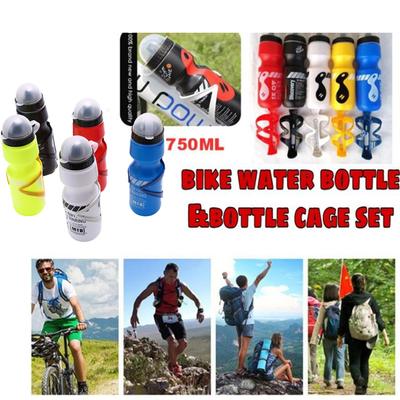 750Ml Portable Mountain Bike Bicycle Cycling Water Drink Bottle With Holder Cage