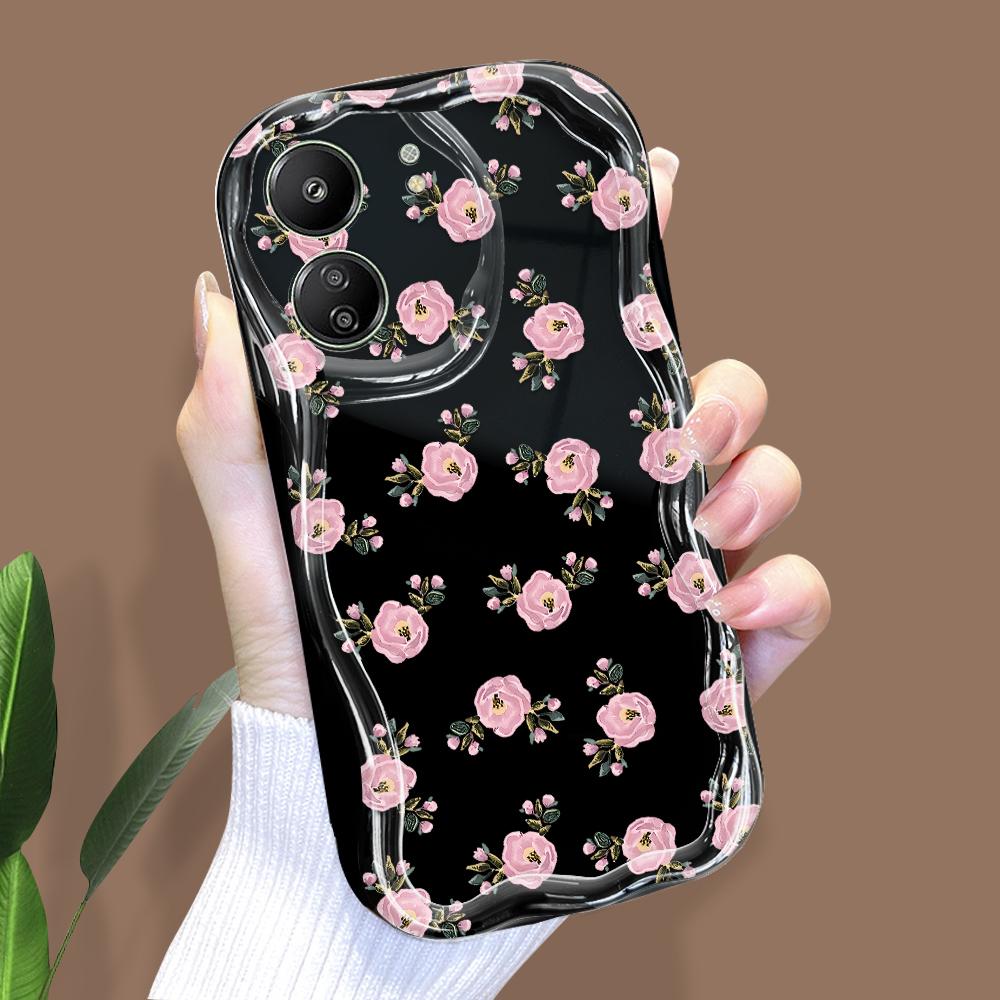 Cute Cartoon Pattern Cream Texture Casing Wavy Edge Soft Silicone Cover Phone Case for Xiaomi Redmi