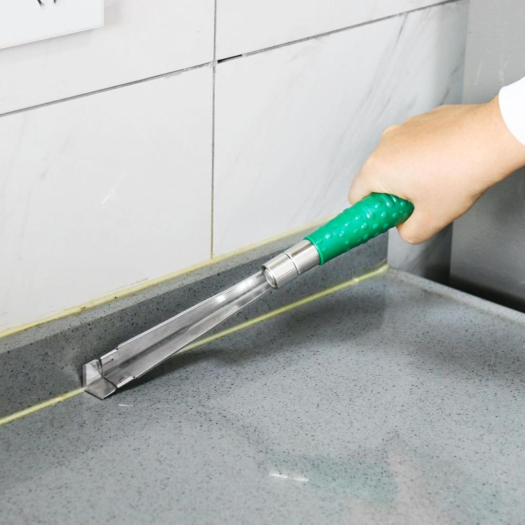 Caulk Remover Tool, Detachable Caulk Removal Tool Big Size with 5 Replacement Stainless Steelhead, Glass Glue Angle Caulking Remover Scraper for