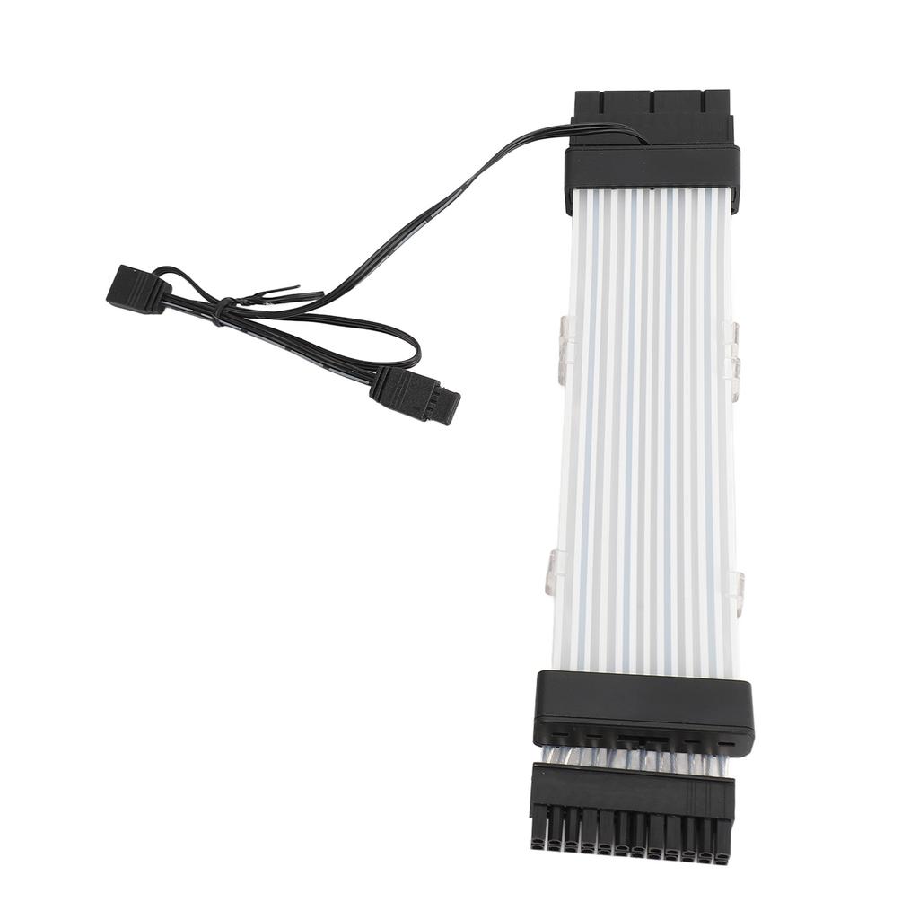 24 Pin ATX RGB Power Extension Cable Support 5V 3 Pin Synchronized 18AWG ARGB PSU Cable for E ATX Motherboard Connector