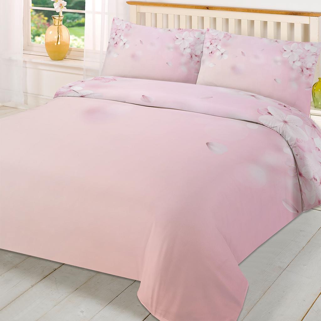 Spring Flower Peach Blossom Pink Cherry Blossoms Duvet Cover With Pillow Case Bedding Set Quilt Cover Double Bed Home Textile