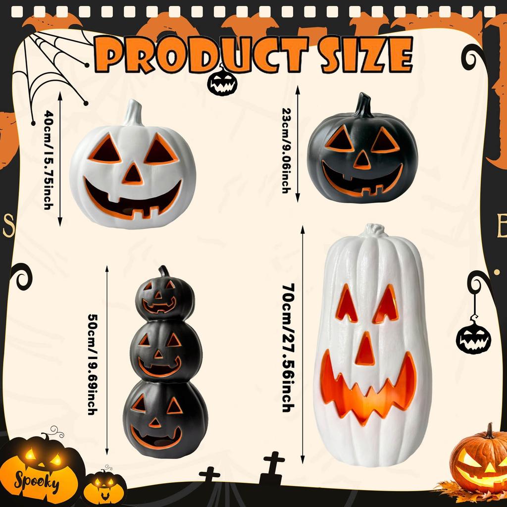 Pumpkins Lanterny Halloween Decorations Hollow Luminous Props Theme Parks Outdoor Scene