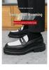 Men's Retro Casual Thick-Soled Leather Shoes with Height Increase