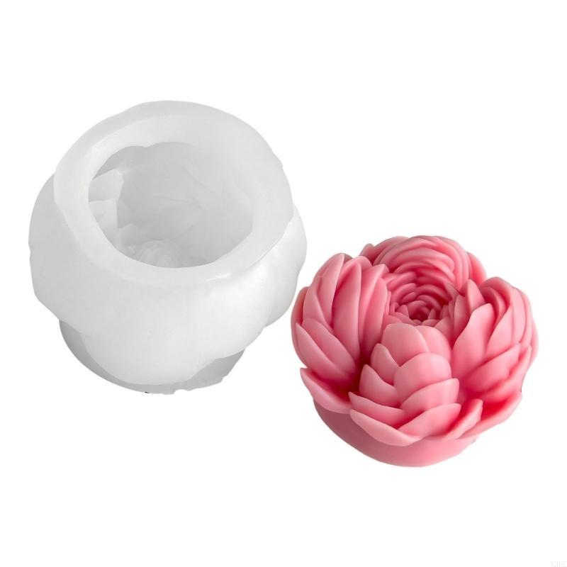 Silicone Moulds Peony Flower Molds Ornament Molds Epoxy Resin Molds Plasters Molds for Candle Making X3UC