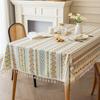 Cotton Linen Rectangle Tablecloth Boho Tassel Farmhouse Tablecloth Wrinkle Free Indoor Outdoor Table Cover for Party, Picnic, Kitchen Dining Room
