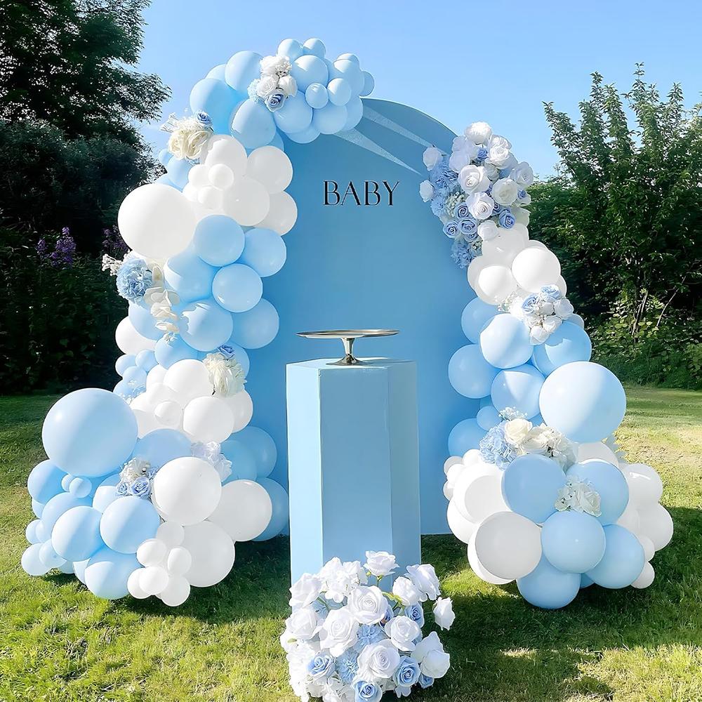 Blue Theme Balloons Kit Pastel Blue White Ballon Garland Arch Baby Shower Gender Reveal Birthday Party Wedding Decoration Globos