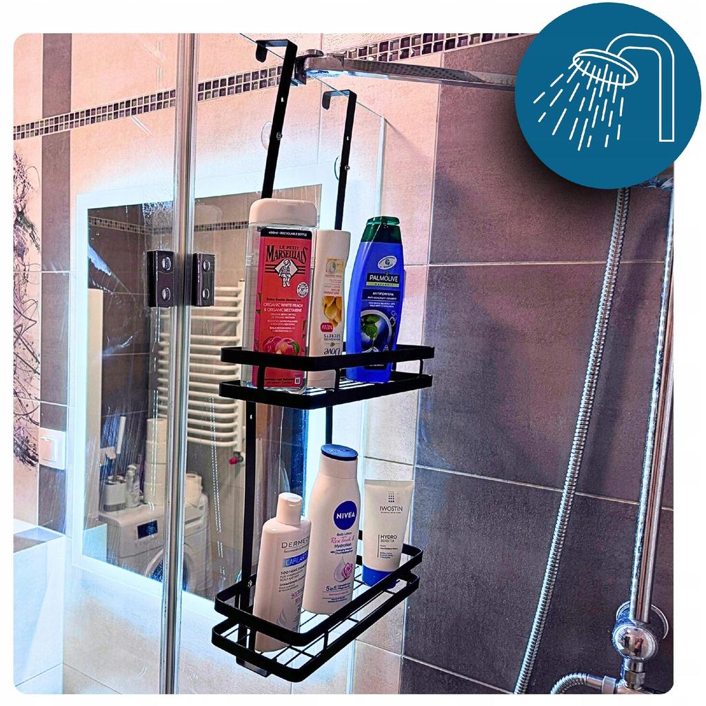 Black Loft Bathroom Hanging Shower Shelf for Bathroom Stainless Steel