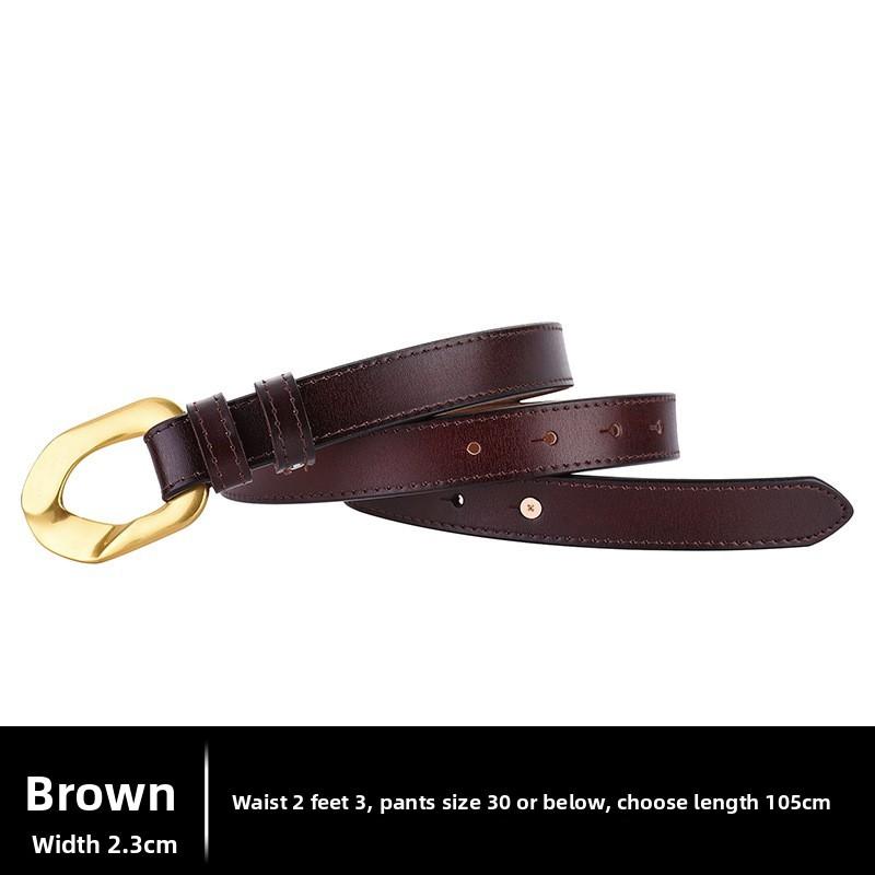 Leather Belt Waist With Metal Buckle And Stylish Flowing Design For Outfits